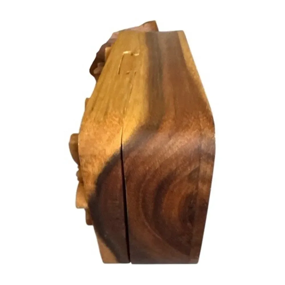 Hand Crafted Wooden Daisies Puzzle Trinket Box